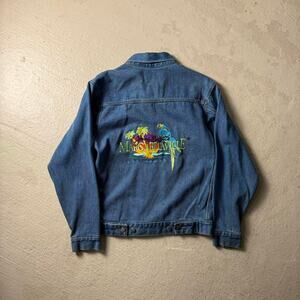 Vintage Margaritaville Jimmy Buffet Parrot Denim Jacket Medium